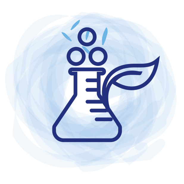 : test tube and natural ingredients icon